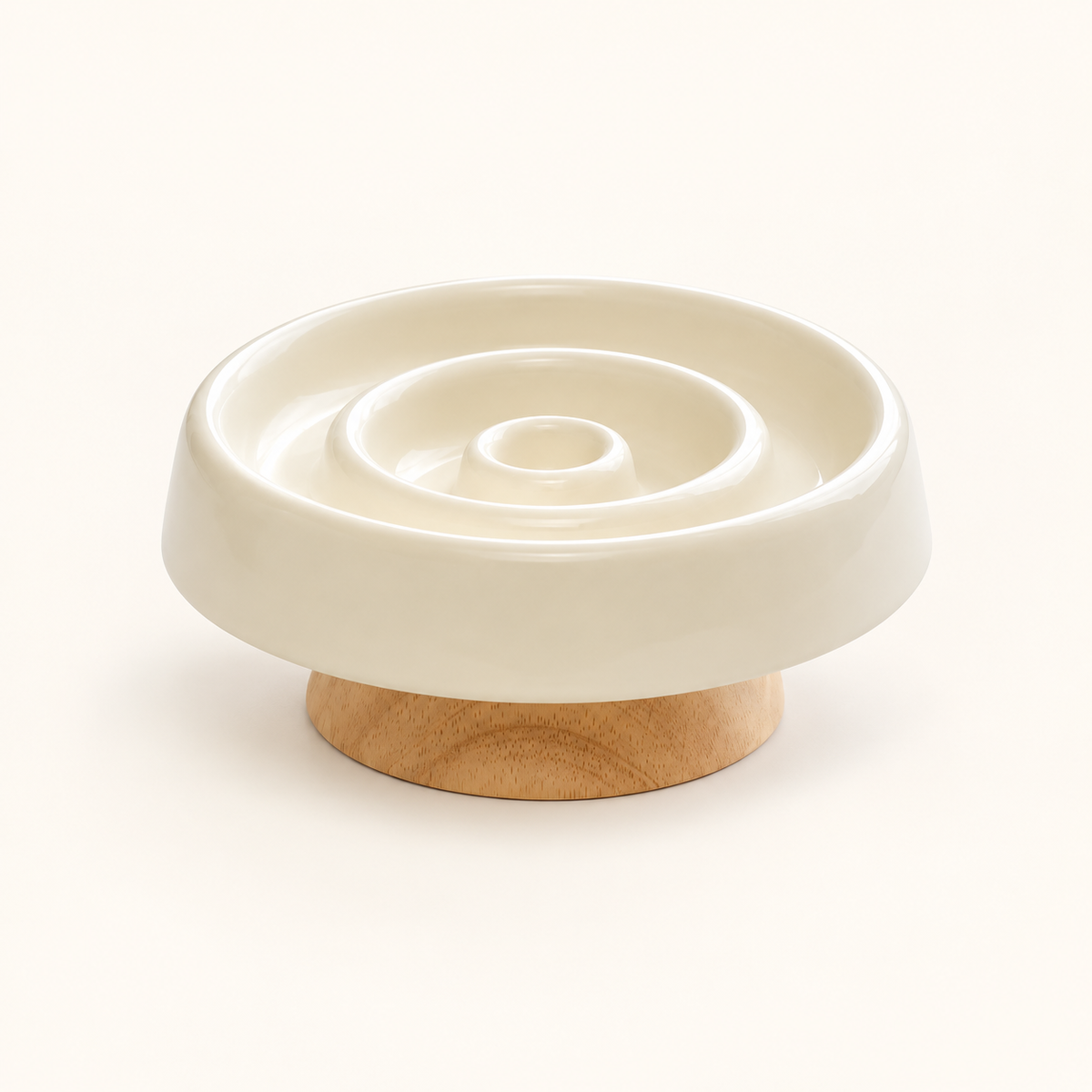Elevated Ceramic Slow Feeder Cat Bowl